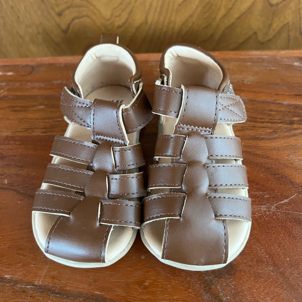 Baby Leather Fisherman Sandals Brown sz 20/21 H&M unisex